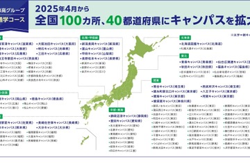 N高グループ通学コース キャンパス拡大、全国100か所40都道府県に 画像