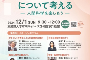 武蔵野大、シンポジウム「ひきこもりを考える」12/1 画像