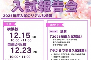 【小学校受験】飛翔会、志望校合格へ導く入試報告会12月 画像