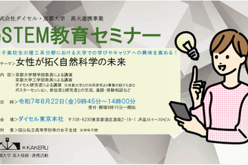 【夏休み2025】京大、女子高生の理工系進路支援「eSTEMセミナー」8/22 画像