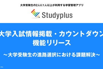 【大学受験2026】志望校の出願締切がスマホで丸わかり…Studyplus新機能で入試情報を管理 画像