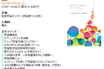 JAXA筑波宇宙センター、10/13特別公開…宇宙体験やJAXA就職相談会 画像