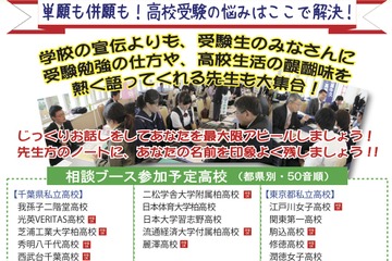 【高校受験】常磐線沿線「私立高校進学相談会in柏」9/23…公立高説明会も 画像