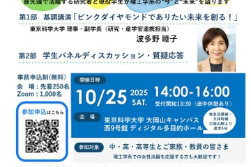 東京科学大「理工学系の世界って？その先にある未来へ」10/25、オンライン併催 画像