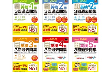 AI採点機能付き「直前対策 英検3回過去問集」5級から準1級まで 画像