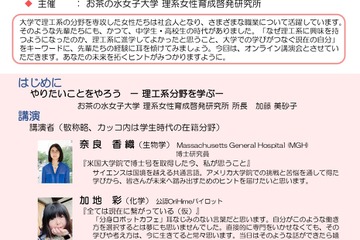 お茶女大「リケジョ未来シンポ」サイエンスの学びから将来へ1/11 画像