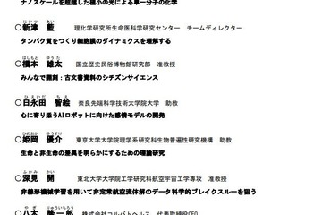 日本に元気を与えてくれる10名の研究者、文科省が選定 画像