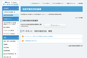 【共通テスト2026】データネット「合格可能性判定基準」…東大（理三）合格可能性60％ラインは930点 画像