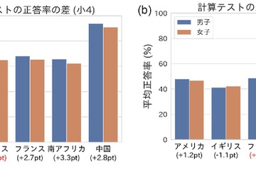 計算力の男女差は限定的、意識には差も…5か国調査 画像