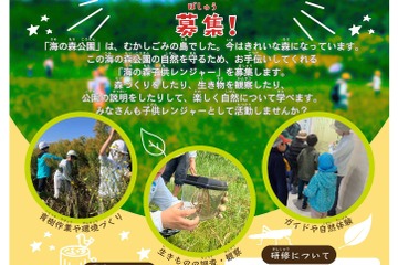 東京都「海の森子供レンジャー」小2-中2募集、3/1まで 画像