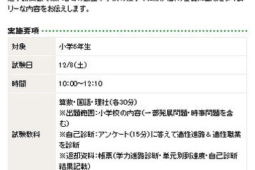 早稲アカ、幼児・小学生対象の無料テストを12月に実施 画像