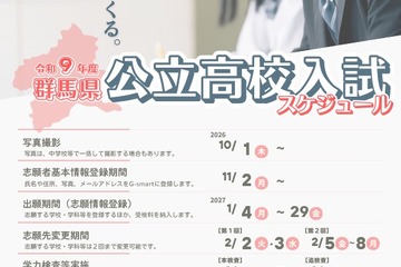 【高校受験2027】群馬県公立高、実施大綱を公表…調査書「出欠席の記録」削除 画像