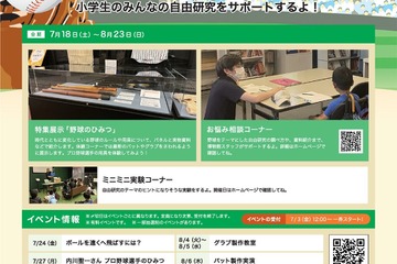 【夏休み2026】野球殿堂博物館、小学生「野球で自由研究」 画像