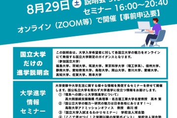 【大学受験】東京科学大や筑波大「国立大学だけの進学説明会」8/29 画像