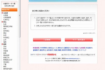【大学受験2013】代ゼミ、2012年度入試小論文テーマ一覧を公開 画像
