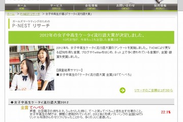 女子中高生ケータイ流行語大賞2012「てへぺろ」が金賞 画像