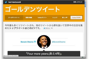 2012年ゴールデンツイートはリツイート81万以上 画像
