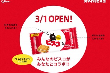 オリジナル「ビスコ」作製サービス、3/1より開始…ビスコ坊やがあなたの顔に 画像