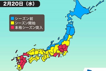 東京都が20日より本格花粉シーズン突入、飛散量は昨年より拡大の見通し 画像