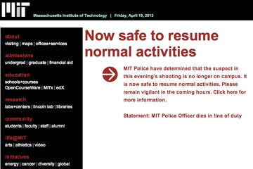 MITで発砲事件、容疑者断定も「警戒を怠るな」と声明 画像