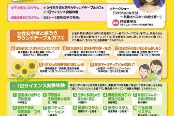 筑波大学、女子中高生対象の「夏休みサイエンス体験合宿」参加者募集 画像