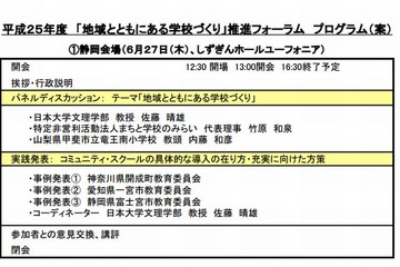 文科省「地域とともにある学校づくり推進フォーラム2013」全国8会場で開催 画像
