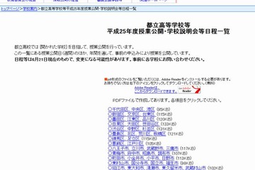 東京都立高校と中高一貫校の授業公開・学校説明会一覧…文化祭情報も 画像