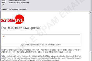 英ロイヤルベビー誕生に便乗したスパムが急拡散、トレンドマイクロが注意喚起 画像