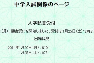【中学受験2014】出願速報、武蔵は前年比3割増の569人・聖光は1割増の798人 画像