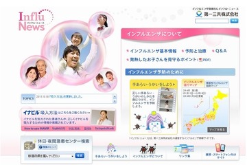 【インフルエンザ2014】流行マップ、症状チェックシート…製薬会社がサイトで情報発信 画像