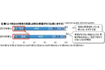 2013年の新社会人「将来に希望もてる」2割にとどまる…リクルート調査 画像