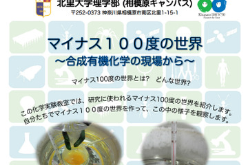 【夏休み】北里大、化学実験教室「マイナス100度の世界」小5～中3生対象 画像