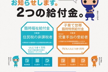子育て世帯臨時特例給付金と臨時福祉給付金…厚労省が特設ページ開設 画像