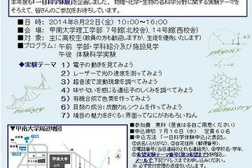 【夏休み】甲南大、高校生対象の一日科学実験体験を8/22に開催 画像