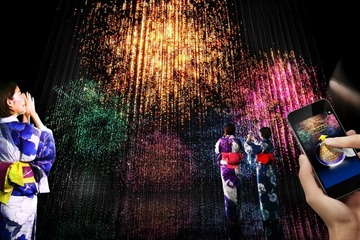 【夏休み】スマホで「願いのクリスタル花火」、チームラボ8/1より 画像
