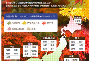 BIGLOBEが全国330か所の紅葉人気スポットを紹介 画像