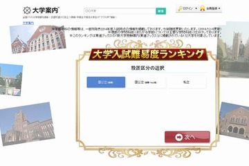 【大学受験2015】東進「大学入試難易度ランキング」発表 画像