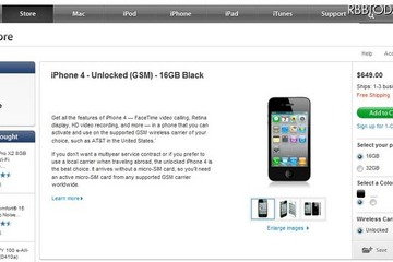 SIMフリー版iPhone 4、米Appleオンラインストアで販売 画像