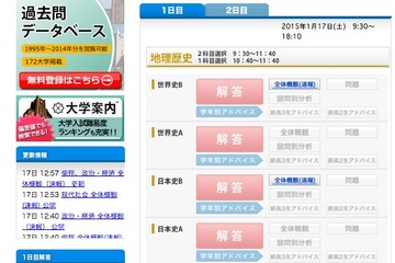 【センター試験2015】東進が地理歴史・公民の全体概観を速報 画像