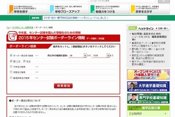 【センター試験2015】学研、ボーダーライン検索を公開 画像
