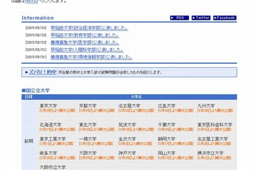 【大学受験2015】国公立2次試験開始…予備校が2/25より解答速報 画像