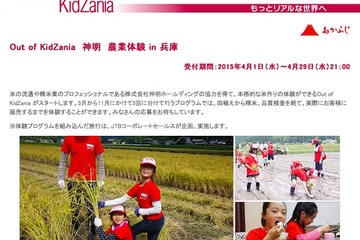 キッザニア、田植え・収穫・商品化まで…兵庫で農業体験 画像