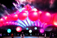 家康の生涯がモチーフ、駿府城で光のピラミッド展示…チームラボ 画像