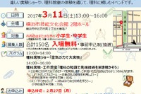 理科実験ショーと工作教室3/11、横浜市小中学生150名募集 画像