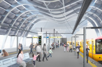 開放的なM型アーチ…銀座線渋谷の新駅舎、2020年1月移設 画像