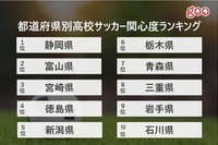 高校サッカー関心度ランキング、1位の都道府県は？ 画像