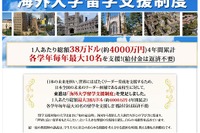 東進、海外大学留学支援制度を増額…給付総額は約4,000万円 画像