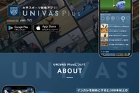 大学スポーツ映像視聴アプリ「UNIVAS Plus」提供開始 画像