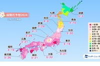 桜開花トップは東京3/18…全国的に平年より早まる予想 画像