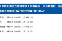 【高校受験2025】北海道公立高入試の日程…学力検査3/4